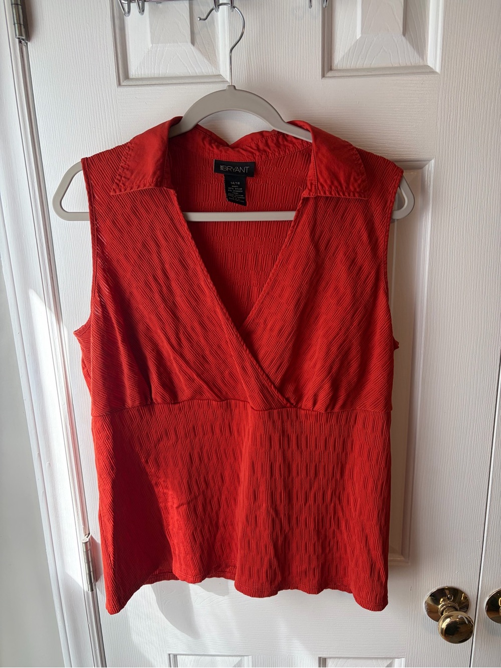 Lane Bryant Textured Knit Orange Tank Top